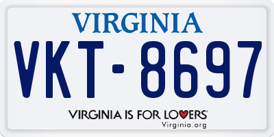 VA license plate VKT8697