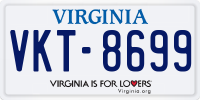 VA license plate VKT8699