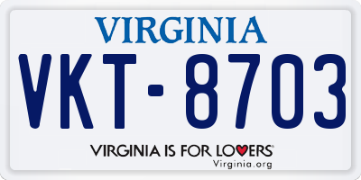 VA license plate VKT8703