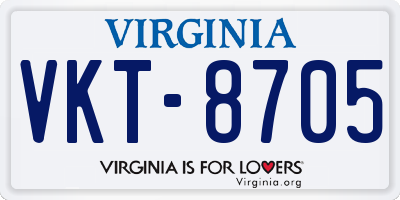 VA license plate VKT8705