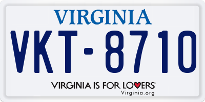 VA license plate VKT8710