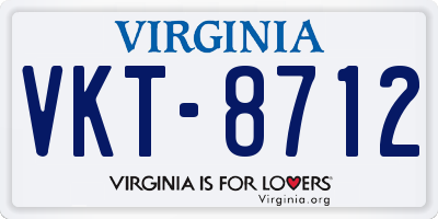 VA license plate VKT8712