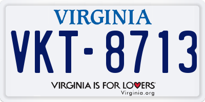 VA license plate VKT8713