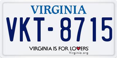 VA license plate VKT8715