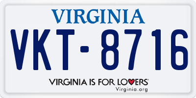 VA license plate VKT8716