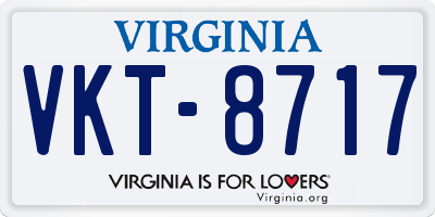 VA license plate VKT8717