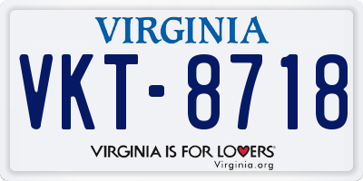 VA license plate VKT8718