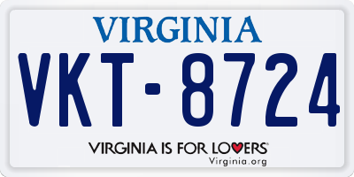 VA license plate VKT8724