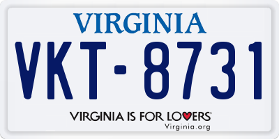 VA license plate VKT8731