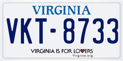 VA license plate VKT8733