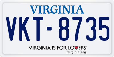 VA license plate VKT8735