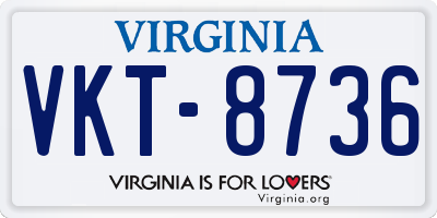 VA license plate VKT8736