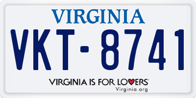 VA license plate VKT8741