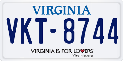 VA license plate VKT8744