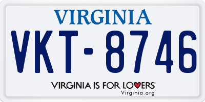 VA license plate VKT8746