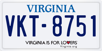 VA license plate VKT8751