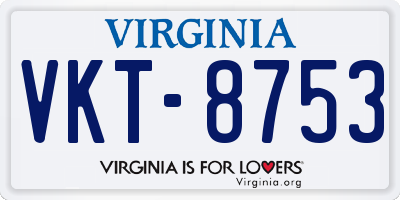 VA license plate VKT8753