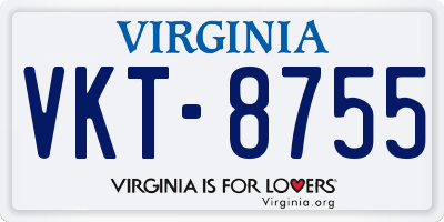 VA license plate VKT8755