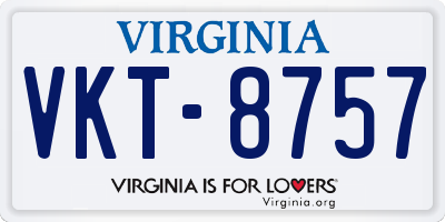 VA license plate VKT8757