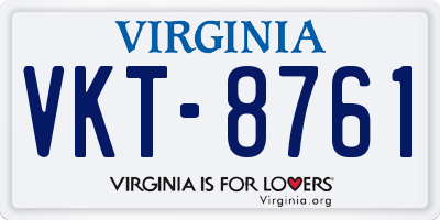 VA license plate VKT8761