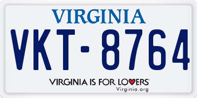 VA license plate VKT8764