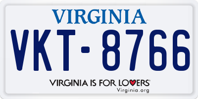 VA license plate VKT8766