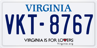 VA license plate VKT8767