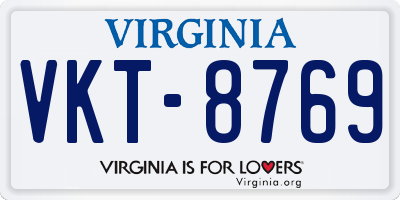 VA license plate VKT8769