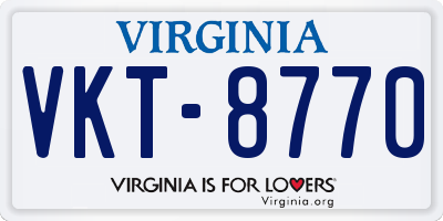 VA license plate VKT8770