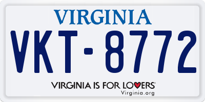 VA license plate VKT8772