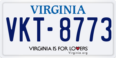 VA license plate VKT8773