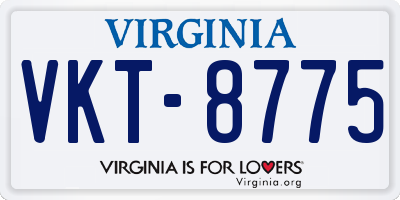 VA license plate VKT8775