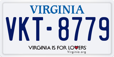 VA license plate VKT8779