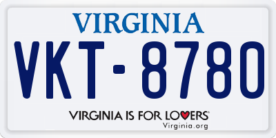 VA license plate VKT8780
