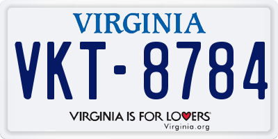 VA license plate VKT8784