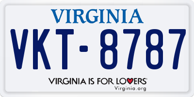VA license plate VKT8787
