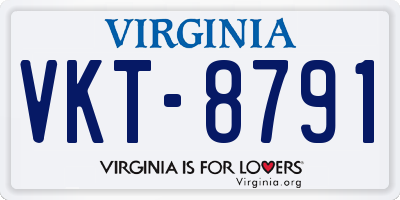 VA license plate VKT8791