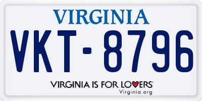 VA license plate VKT8796