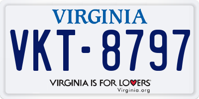 VA license plate VKT8797
