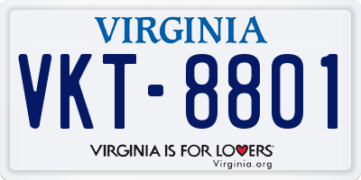 VA license plate VKT8801