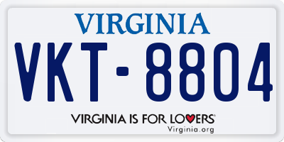 VA license plate VKT8804