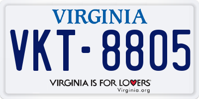 VA license plate VKT8805