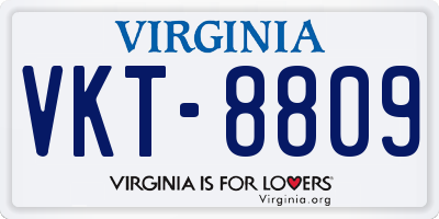 VA license plate VKT8809