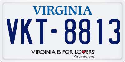 VA license plate VKT8813
