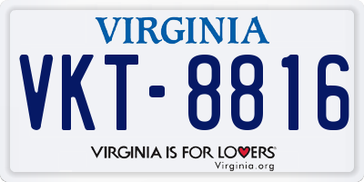 VA license plate VKT8816