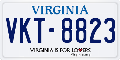 VA license plate VKT8823