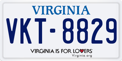 VA license plate VKT8829