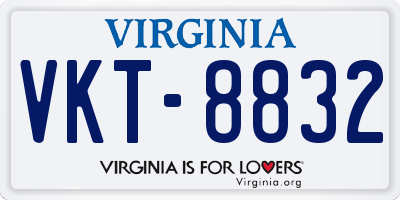 VA license plate VKT8832