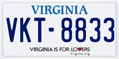 VA license plate VKT8833