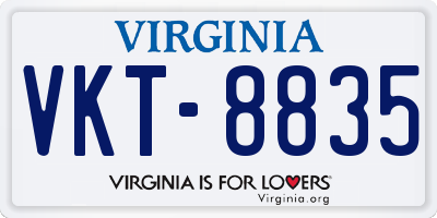 VA license plate VKT8835
